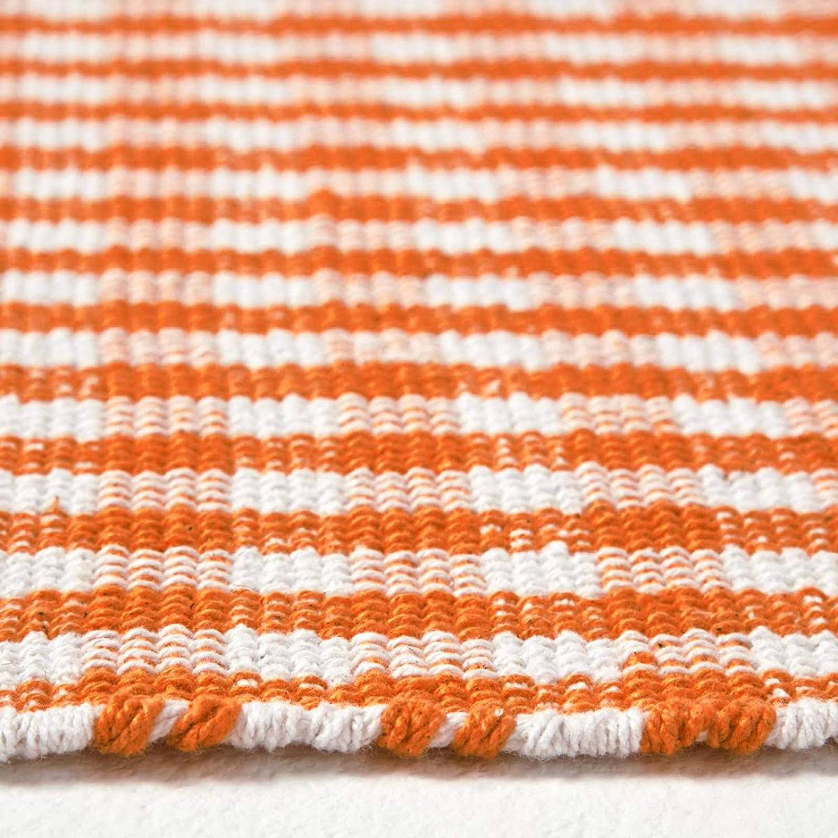 BAUMWOLLTEPPICH Vichy-Karo 110/170 cm - Orange, Textil (110/170cm) - Homescapes