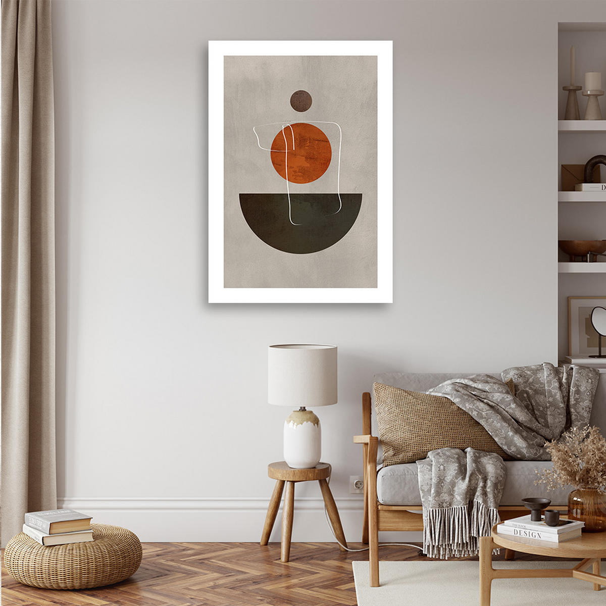 WANDBILD kreise und boho formen - Orange, Textil (40/60cm) - Feeby