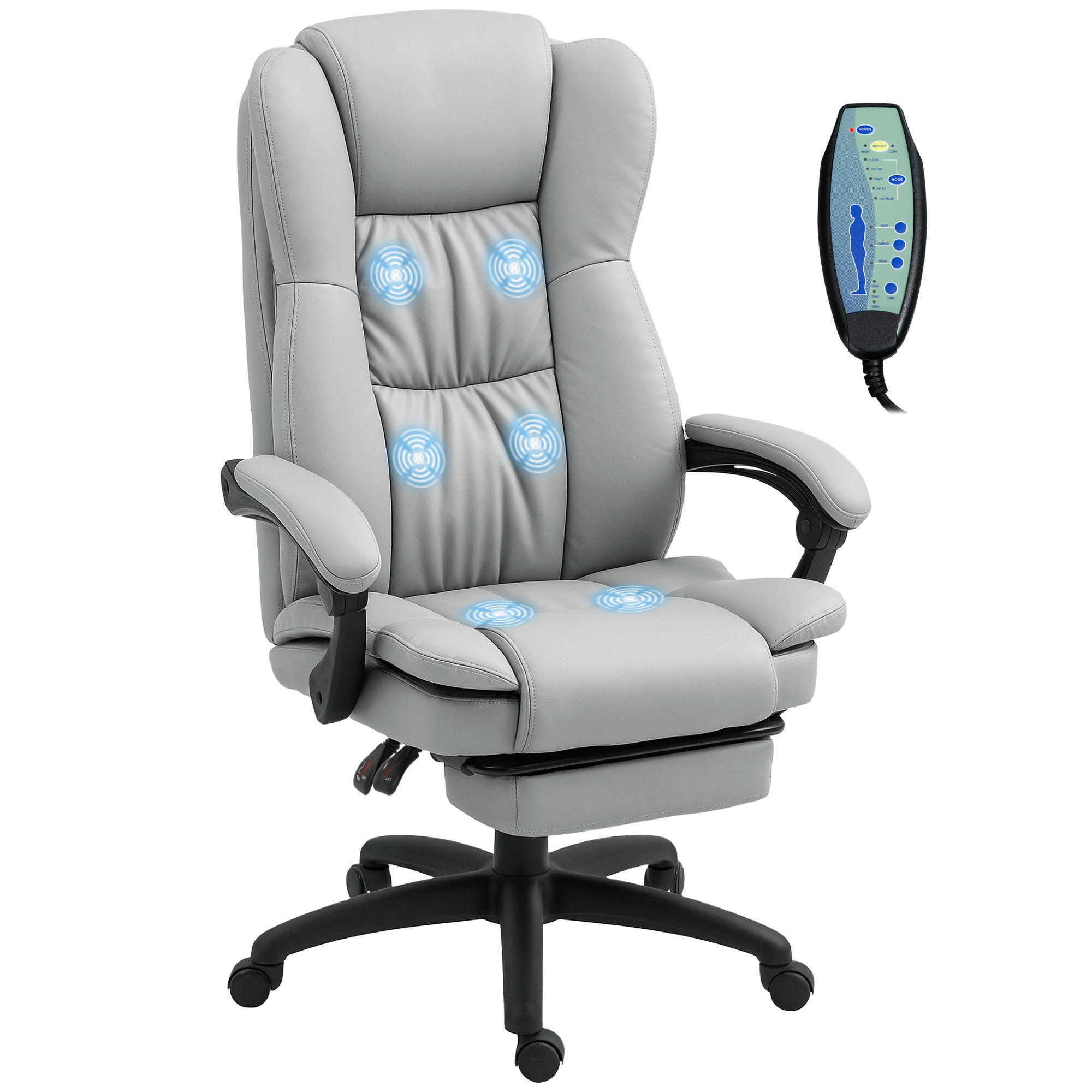 CHEFSESSEL DE-11785 mit Massagefunktion & neigbarer Rückenlehne Grau - Grau, Metall (68.5/121/68.5cm) - ComfortXL