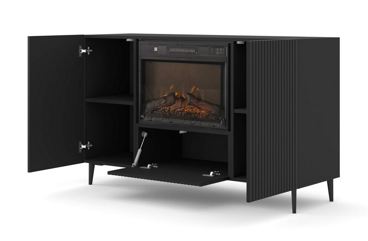 KOMMODE Schwarz 139,5/85,5/40 - Schwarz, Holzwerkstoff (140/85/40cm) - RAUMHIRSCH FURNITURE