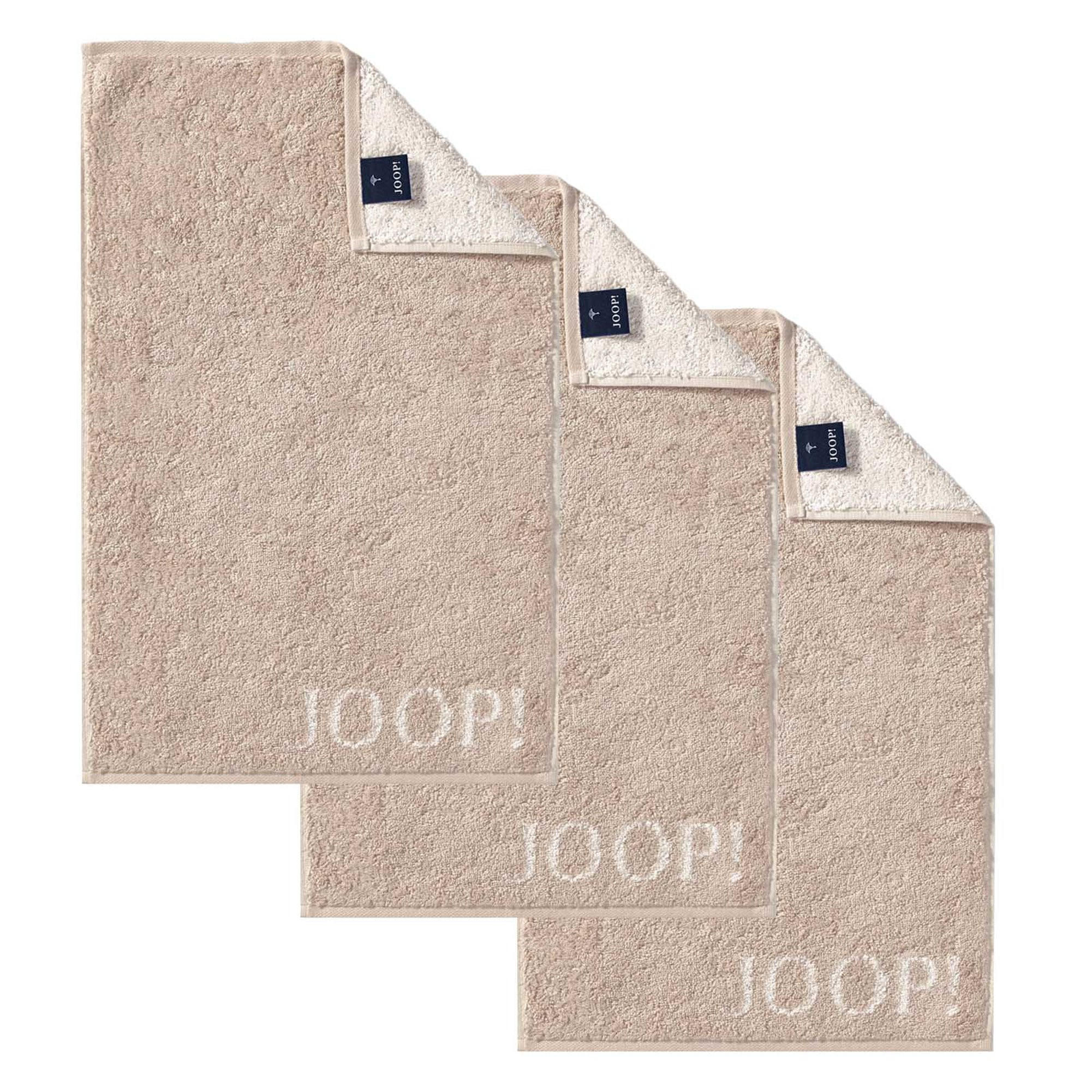 GÄSTETUCH Unisex Classic Frottier Beige 3er Pack Baumwolle - Beige, Textil (30/50cm) - Joop!