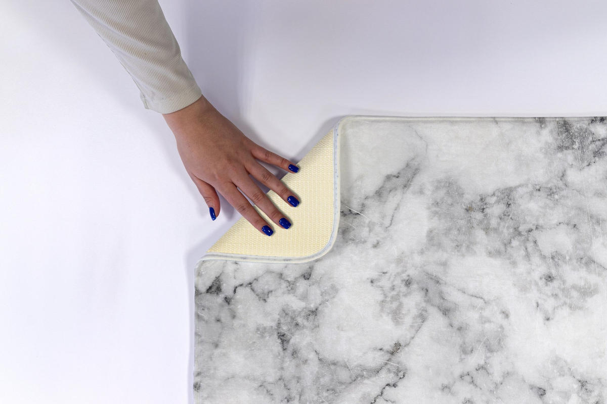 BADTEPPICH 75x45 cm Weißer Marmor - Weiß, Textil (75/45cm) - TULUP