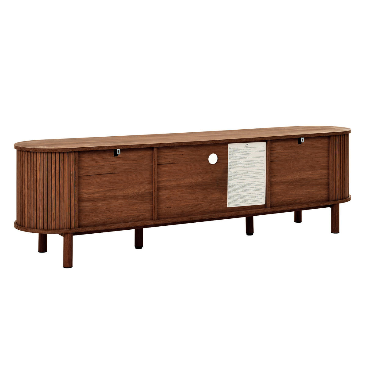 LOWBOARD DE-40199 mit Rattan-Schubladen Nussbaum - Walnussfarben, Holzwerkstoff (175/51/36cm) - ComfortXL