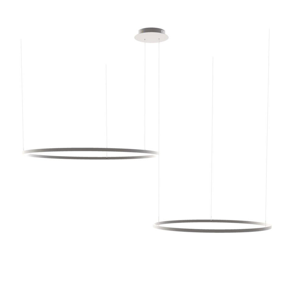 LED-HÄNGELEUCHTE 2er Ring Aluminium Ø 120 | 100cm - Alufarben, Metall (1.3/120/3.3cm) - s.luce