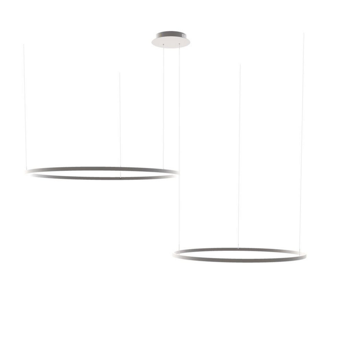 LED-HÄNGELEUCHTE 2er Ring Aluminium Ø 120 | 100cm - Alufarben, Metall (1.3/120/3.3cm) - s.luce