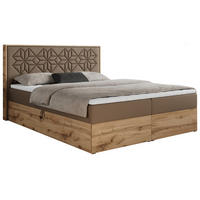 BOXBETT NESSI - 120/200 Braun Kunstleder - H3 - Braun, Holz/Textil (120/200cm) - MKS