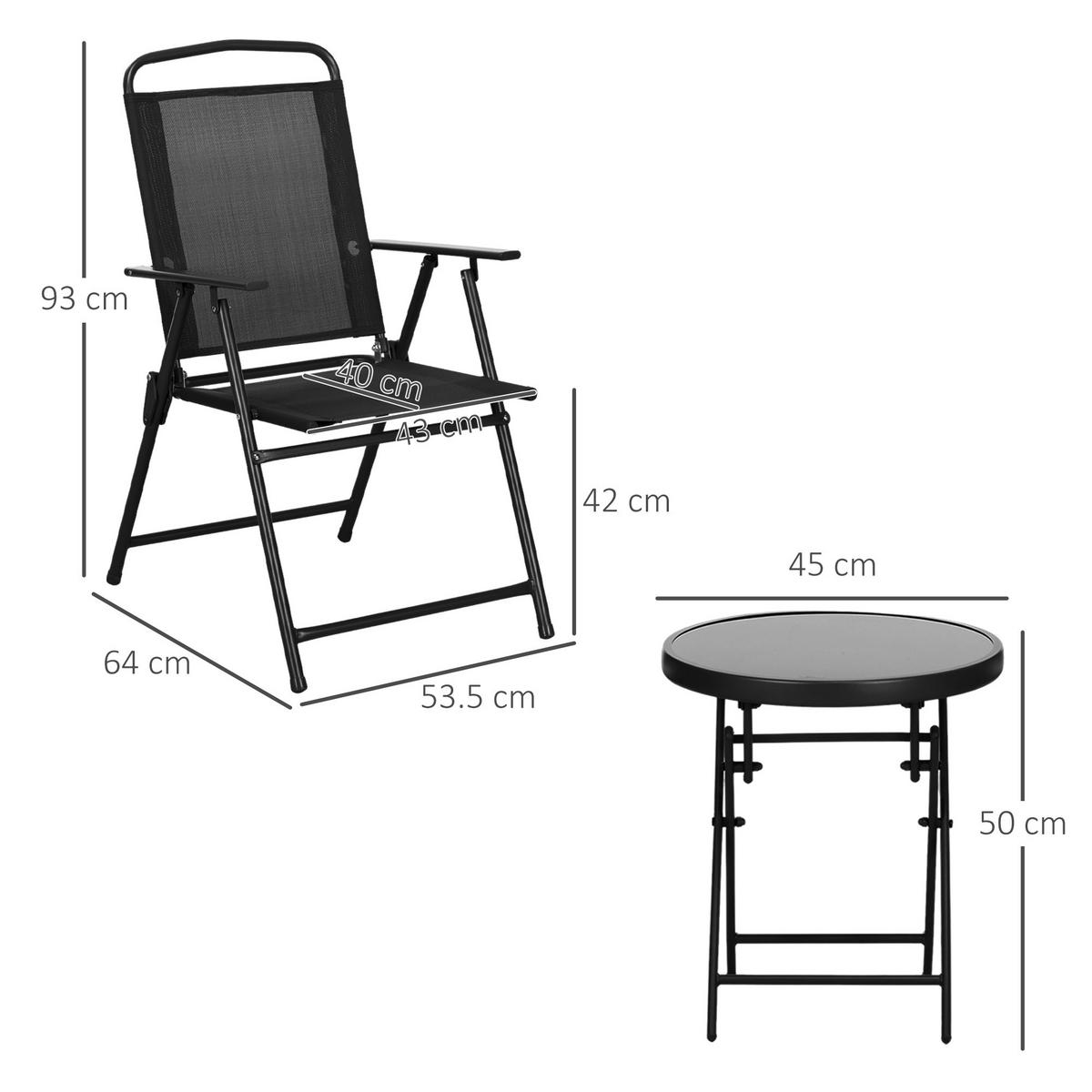 GARTEN-BEISTELLTISCHSET Schwarz 3 Stück - Schwarz, Metall (64/53.5/93cm) - GiPP