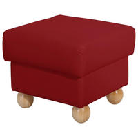HOCKER Kasha Bezug Kunstleder Buche natur / chilli - Rot/Buchefarben, Kunststoff (54/48/54cm) - 58aufmkessel