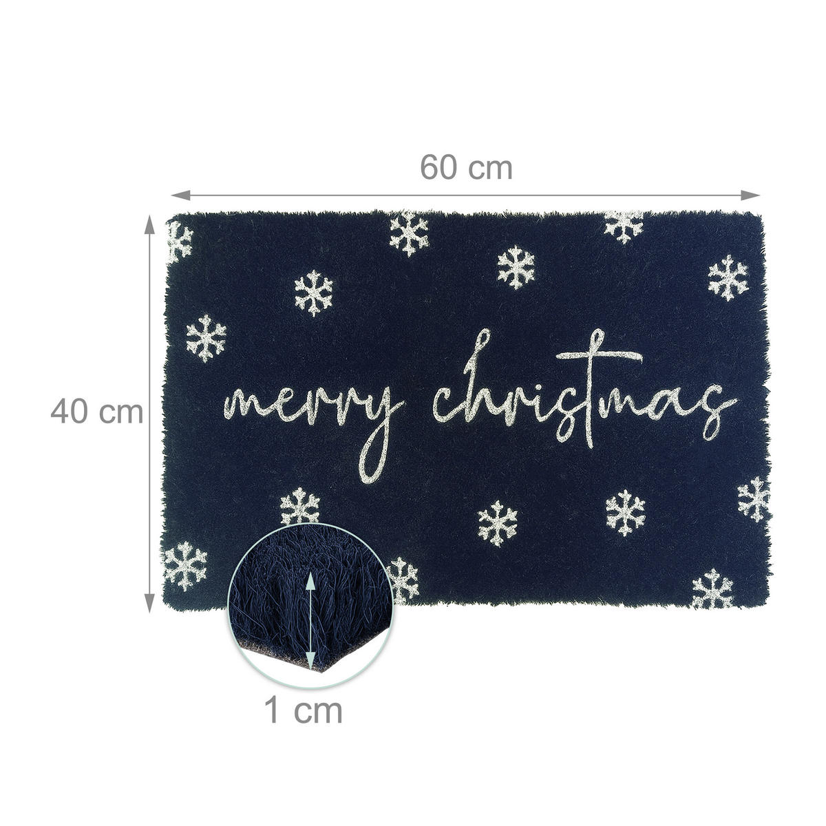 ROHOŽ - tmavě modrá, textil/plast (60/40cm) - Relaxdays