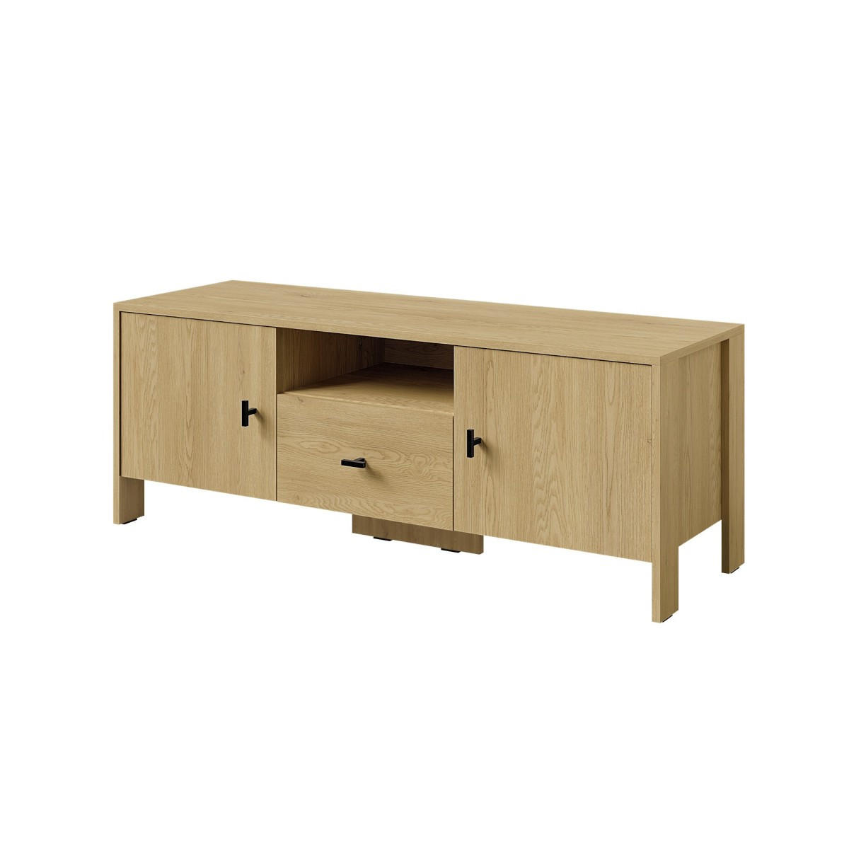 TV-SCHRANK stehend Ethan 2D1S 120 Eiche Cremona - Eichefarben/Schwarz, Holzwerkstoff/Metall (124/46/40cm) - mzm24