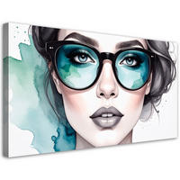 LEINWANDBILD Menschen & Charaktere 80x40cm - Blau, Textil (80/40cm) - Feeby