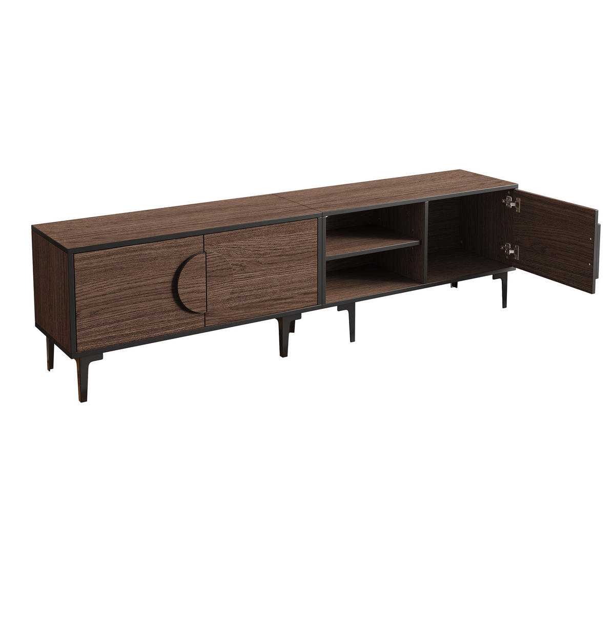 TV-ELEMENT mit 3 Türen 180 x 35 x 49 cm Dark Oak - Braun, Holzwerkstoff (35/49/180cm) - Beauniv