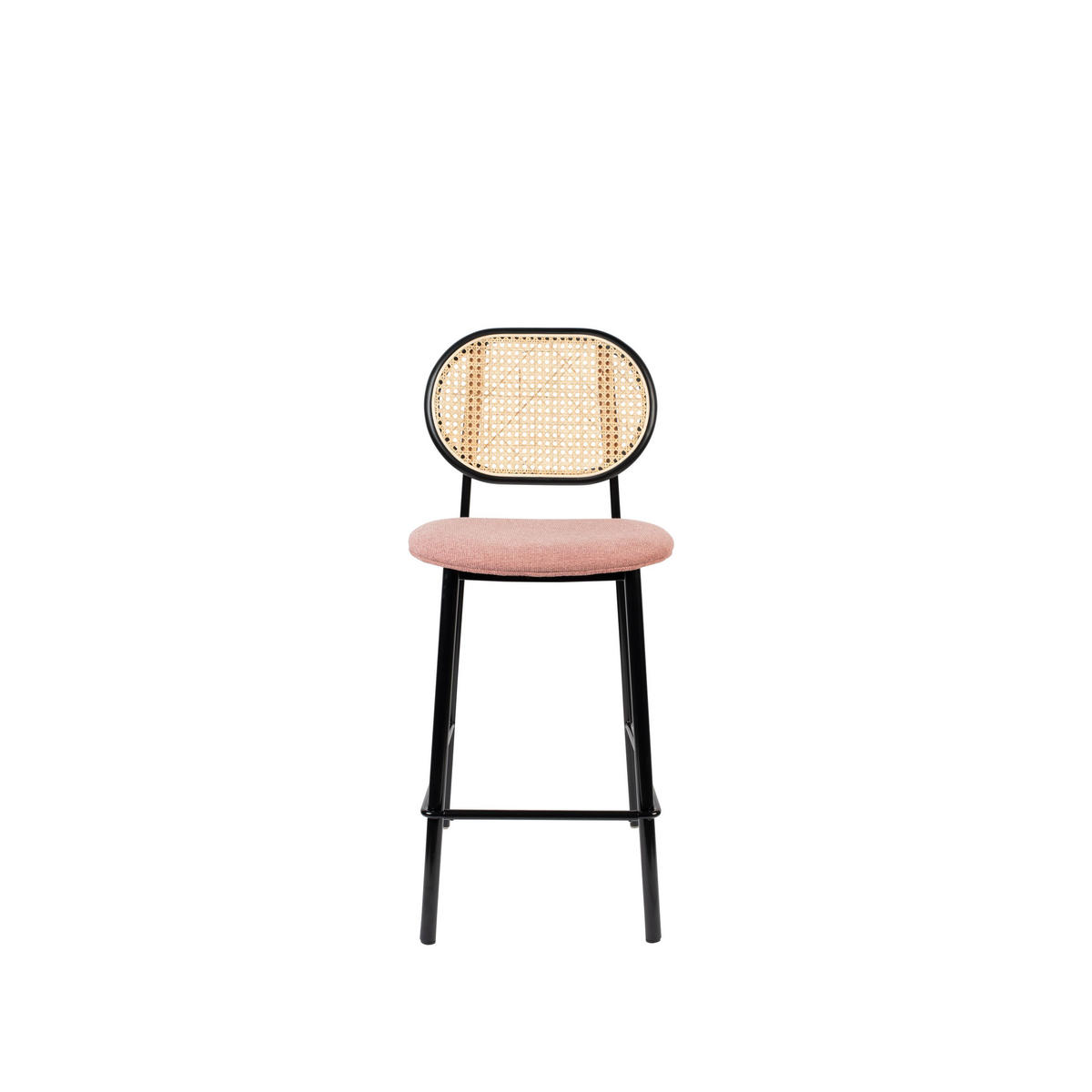 BARHOCKER Spike Rückenlehne 64,5 cm Natur/ Rosa - Pink, Textil (42.5/94/53cm) - Zuiver
