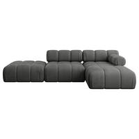 ECKSOFA modulares Sofa Lizur-L1 - 285x160x70 cm Dunkelgrau Velours - Dunkelgrau, Holzwerkstoff/Textil (285/160cm) - ALTDECOR