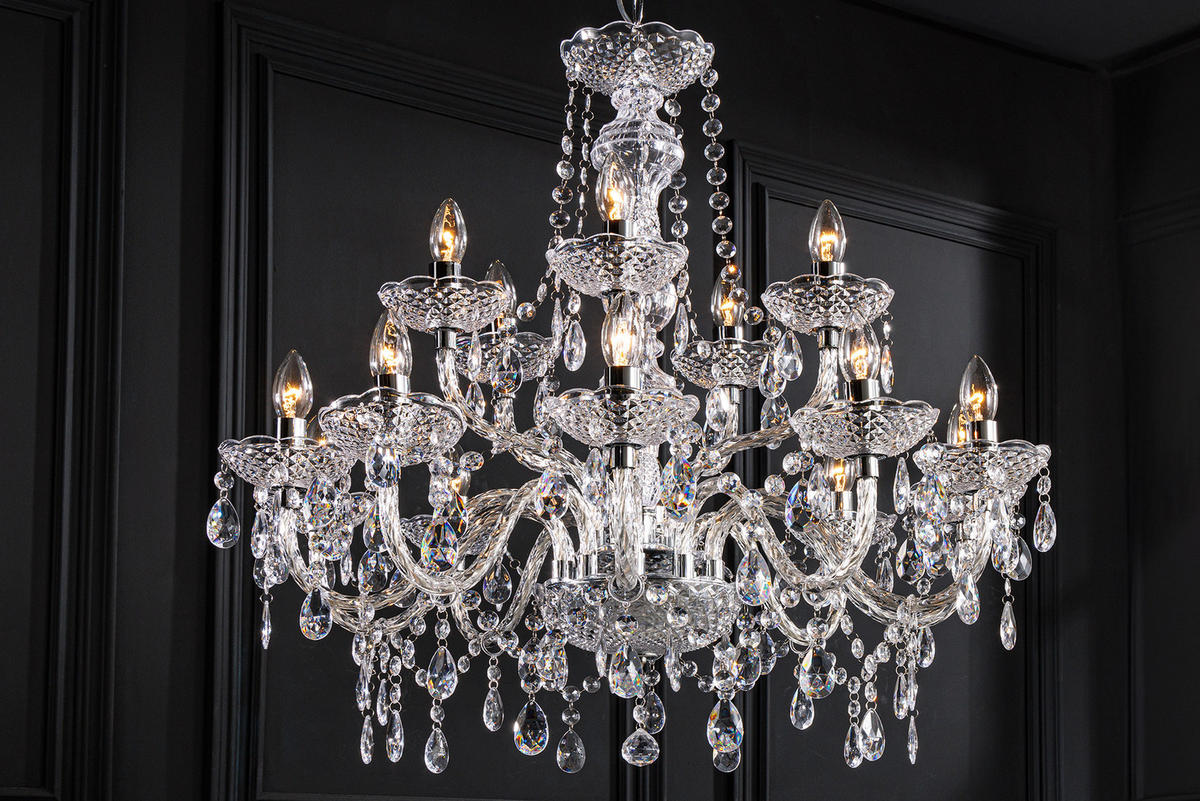 KRONLEUCHTER CRYSTAL XL Acryl Transparent 80 cm - Transparent, Glas (80/80/75cm) - riess-ambiente