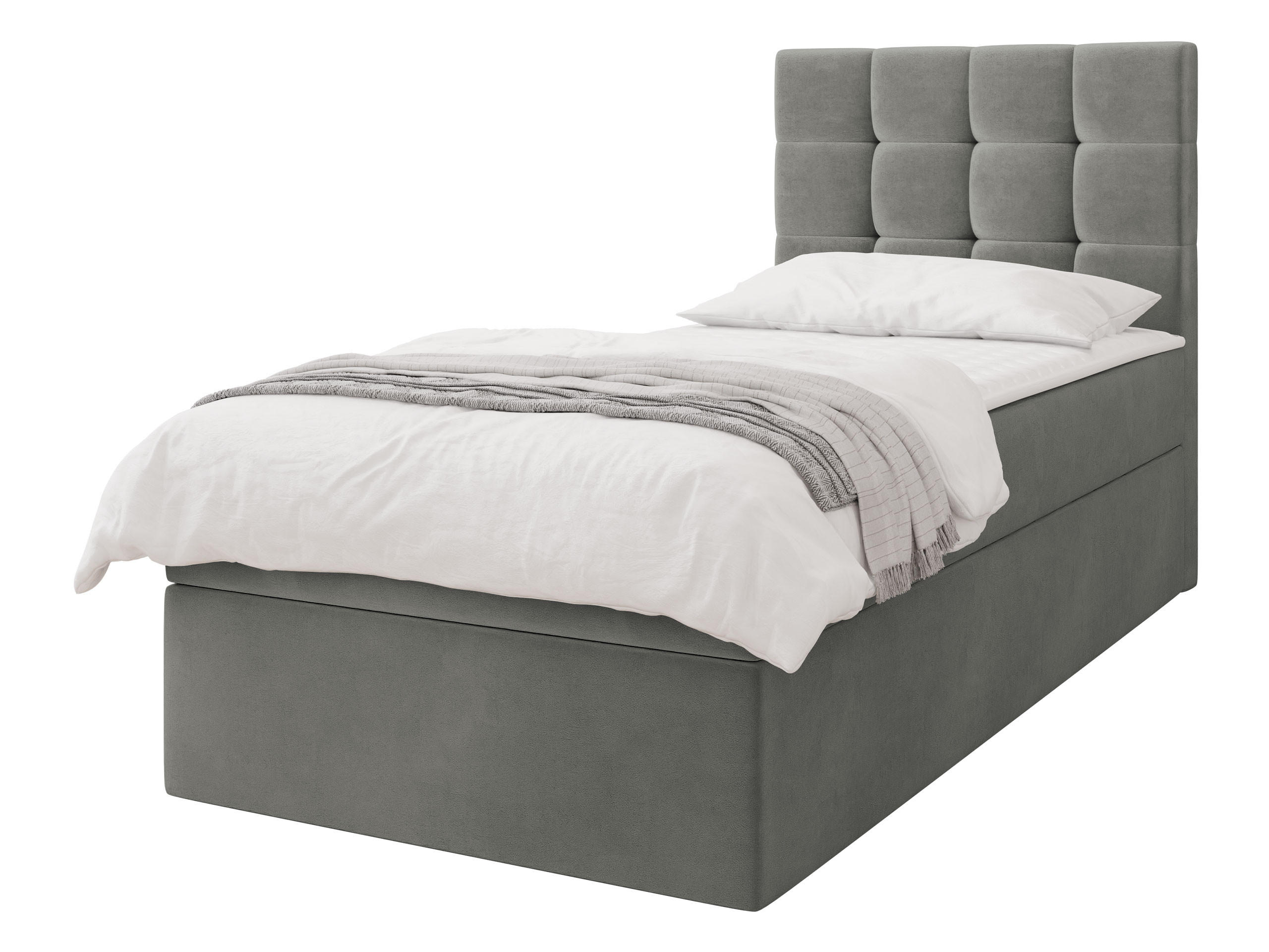 BOXBETT Luanda Single - H3 - Schwarz/Grau, Holz/Kunststoff (80/200cm) - MIRJAN24