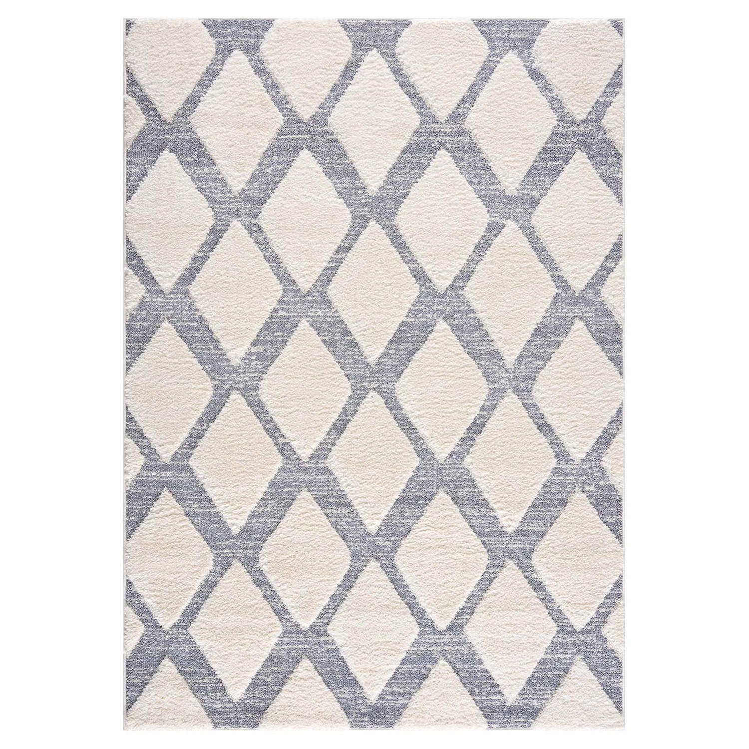 HOCHFLOR-TEPPICH Focus 4497 Grau 140x200 cm - Creme/Grau, Textil (140/200cm) - carpet city