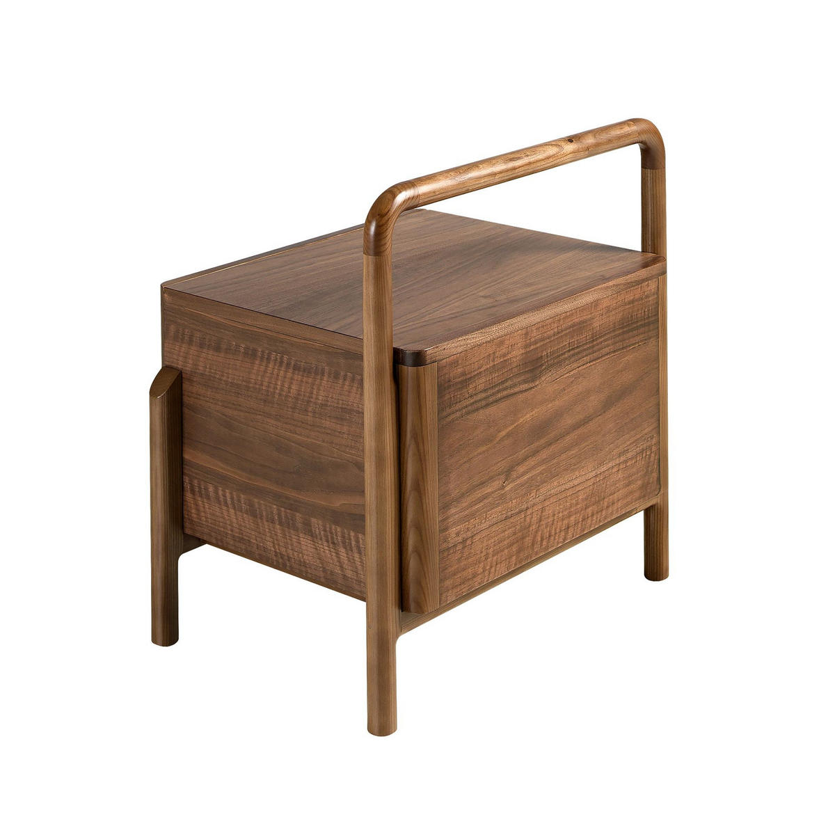 NACHTSCHRANK Nussbaum 56/44/60 cm - Nussbaumfarben/Goldfarben, Holz/Holzwerkstoff (56/60/44cm) - ANGEL CERDA