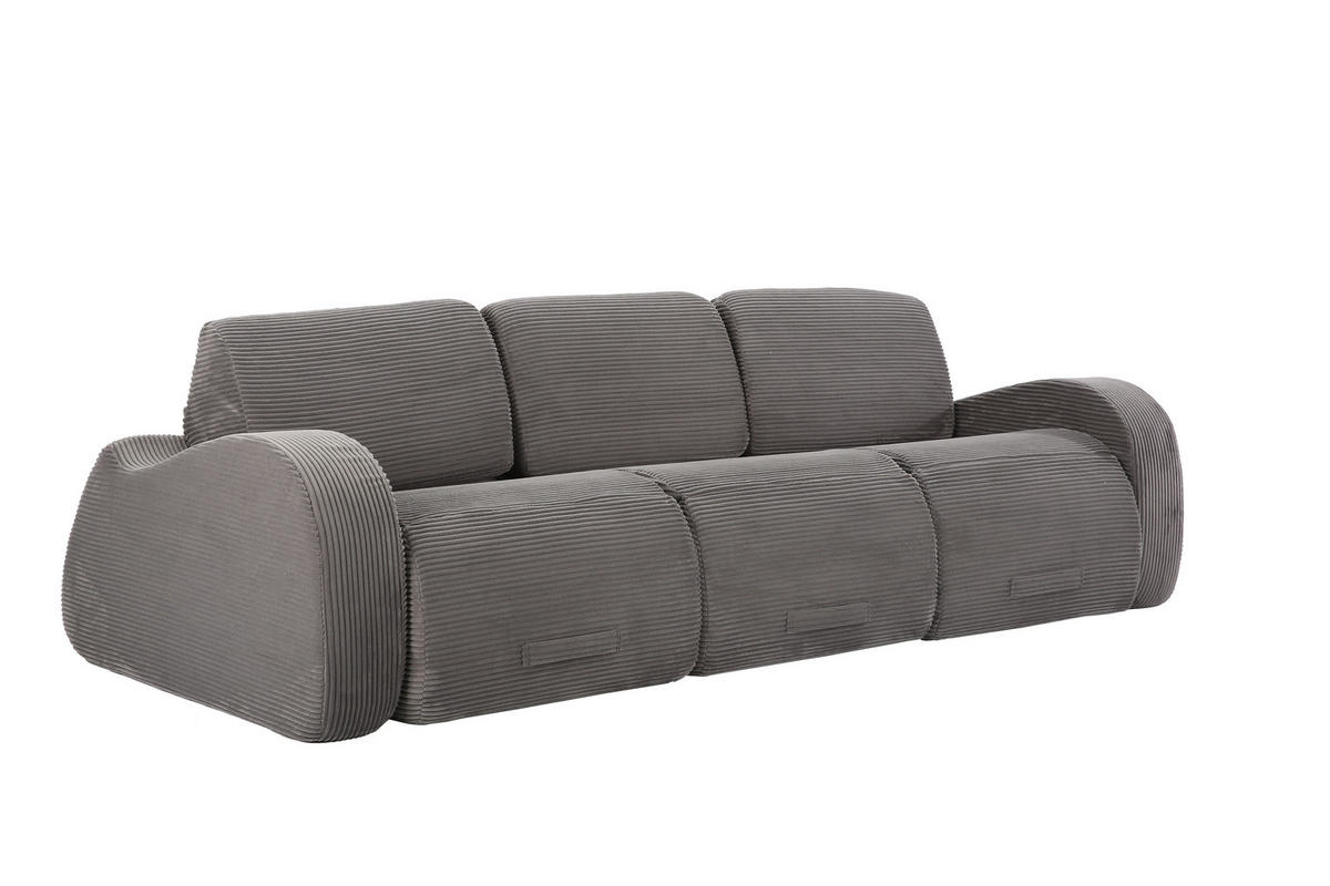 ECKSOFA 247/115/76 cm Grau mit Schlaffunktion - Grau, Textil (115/247cm) - Oxeza
