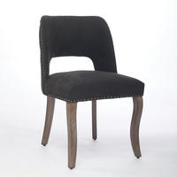 ESSZIMMERSTUHL 2er-Set Chenille Schwarz Massivholzbeine - Schwarz, Holz (51/82.5/58cm) - Meubliv