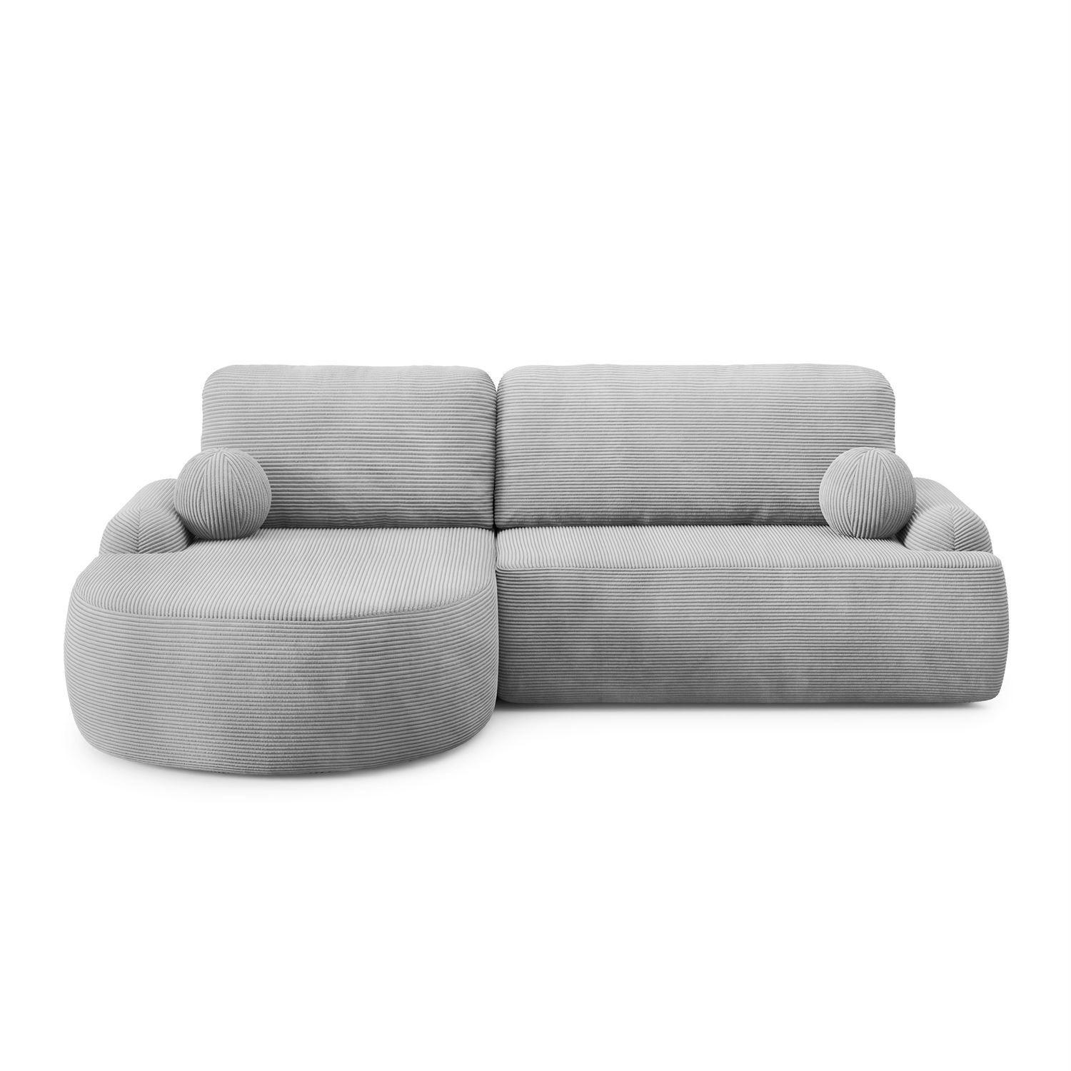ECKSOFA CLEO II mit Schlaffunktion Version Linke Poso 110 - Hellgrau, Kunststoff (264/172cm) - Lookway