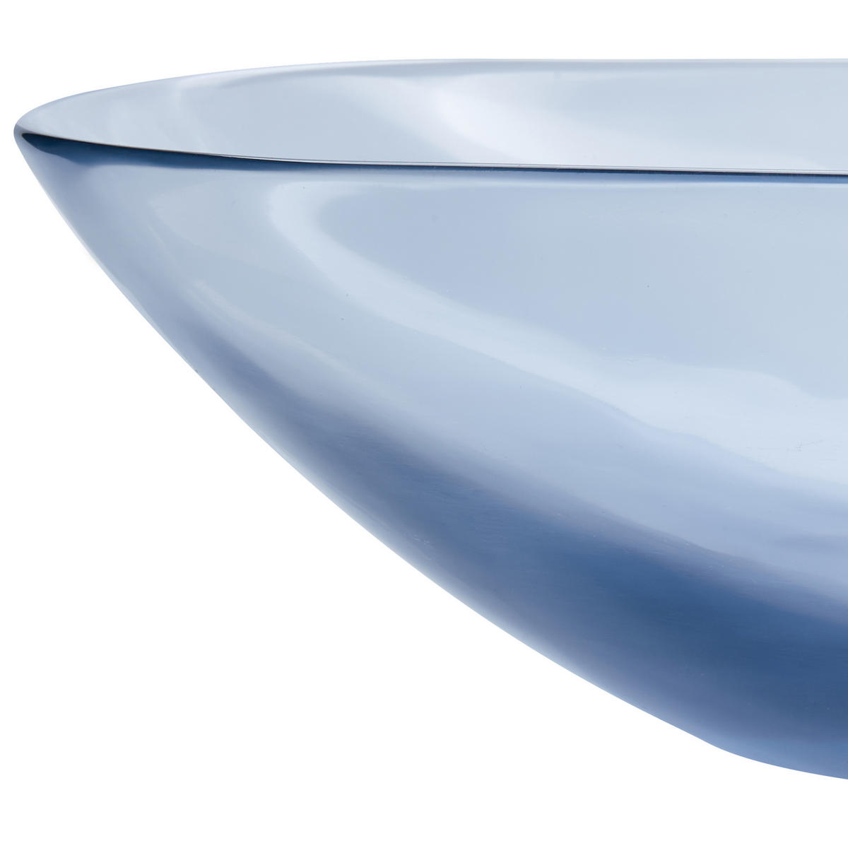 AUFSATZWASCHBECKEN Blau 54/36 cm Mineralwerkstoff Moengo - Blau/Transparent, Keramik (54/15/36cm) - Beliani