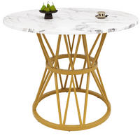 ESSTISCH 100/100/76 cm gold mit höhenverstellbaren Füßen aus MDF und Metall - Goldfarben, Holzwerkstoff (100/100/76cm) - OKWISH
