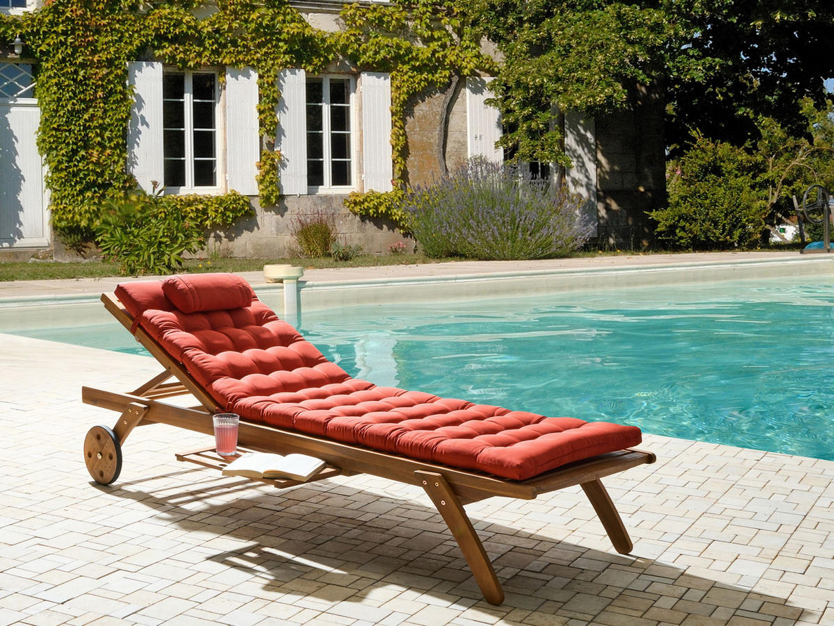 LIEGENAUFLAGE Rot 56/192 cm Cesana Premium - Rot, Textil (192/5/56cm) - Beliani