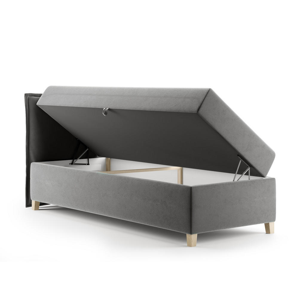 Thumbnail - Sofnet Boxbett, Dunkelgrau, Textil, H3, Rechteckig, 80x200 cm, Schlafzimmer, Betten, Boxspringbetten