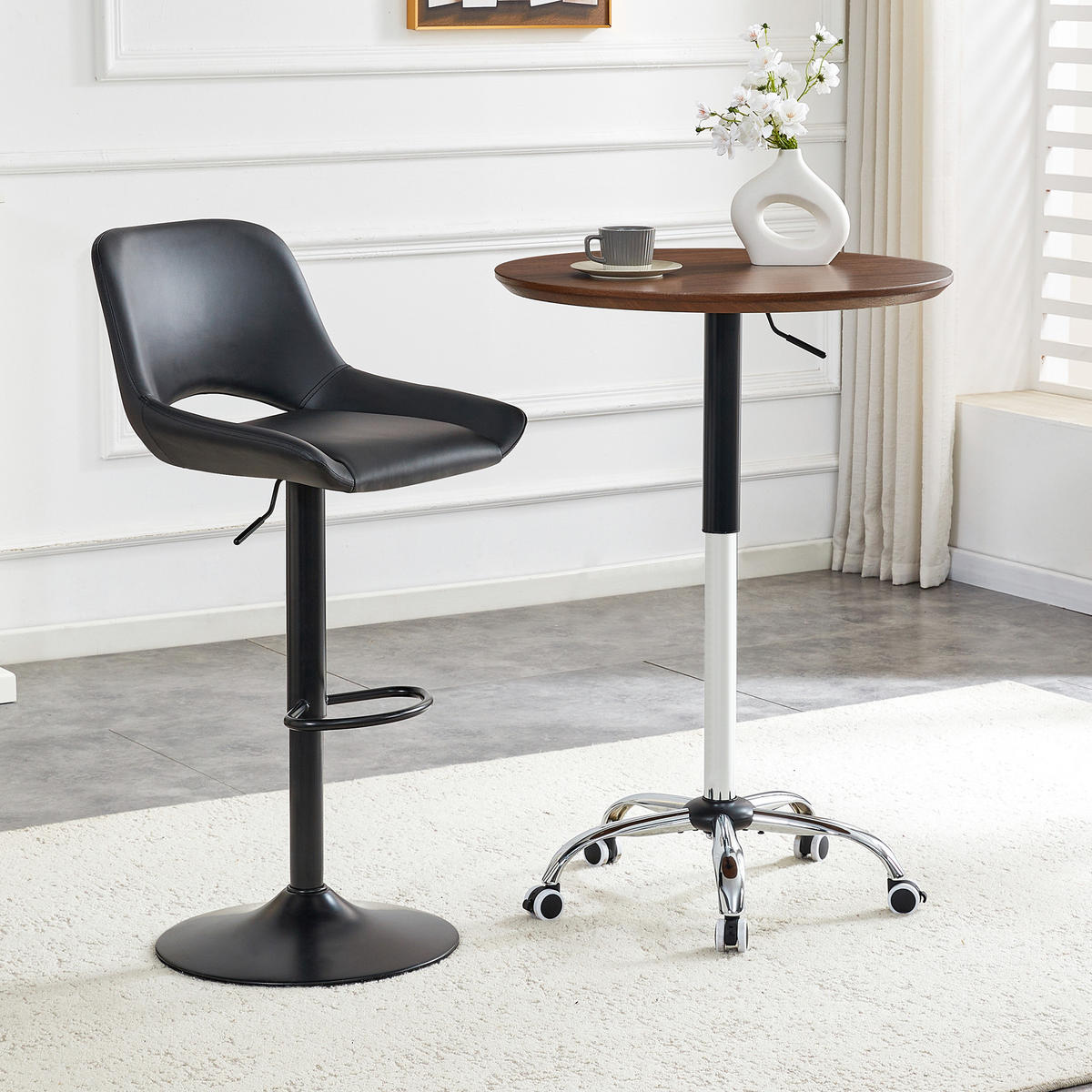 BEISTELLTISCH 70/70/73,5-98,5 cm nussbaumfarben aus MDF mit höhenverstellbarer Tischplatte - Walnussfarben, Holzwerkstoff (70/70/73.5cm) - OKWISH