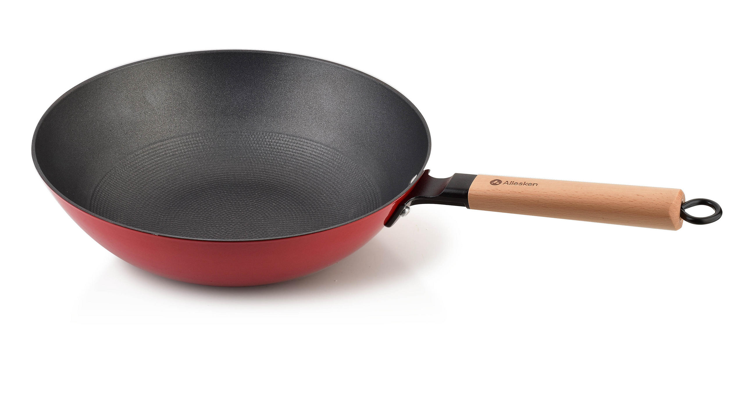 WOKPFANNE Rodeluxe Rot 52.5/30/8.5 cm Metall - Rot, Metall (30cm) - Mondex