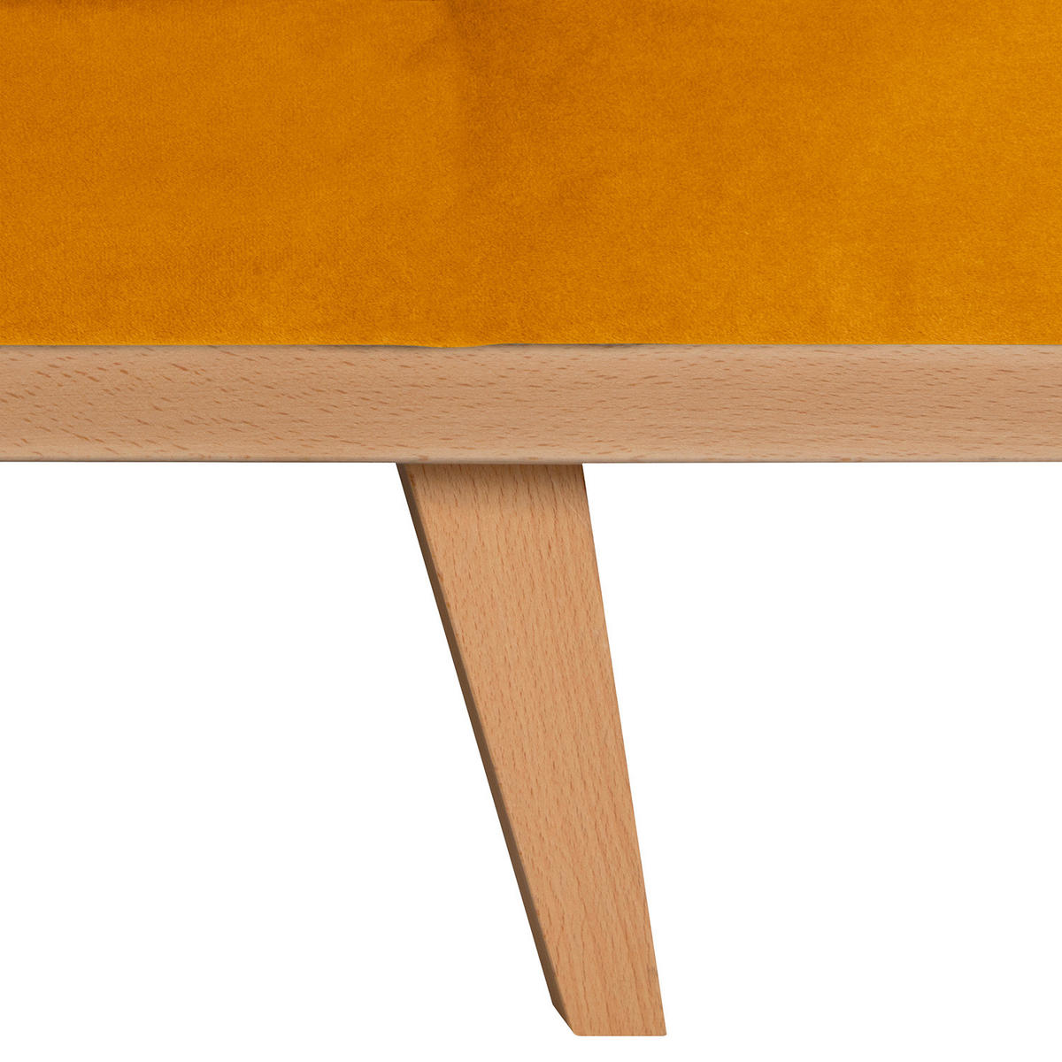 HOCKERBANK - Gelb/Buchefarben, Buchenholz/Textil (180/43/81cm) - home24