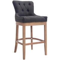 BARHOCKER Stoff Dunkelgrau - Dunkelgrau/Naturfarben, Holz/Textil (55/109/57cm) - CLP