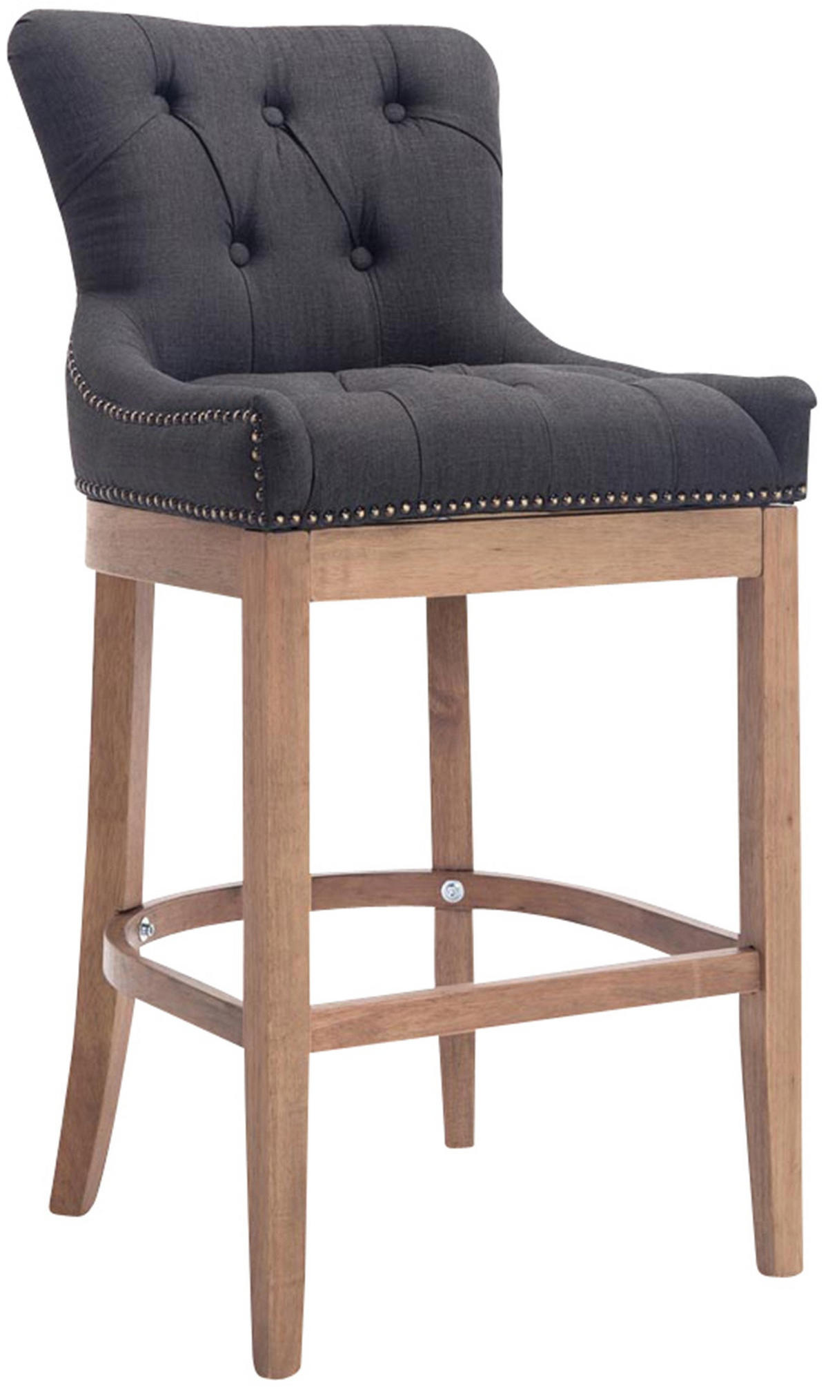 BARHOCKER Stoff Dunkelgrau - Dunkelgrau/Naturfarben, Holz/Textil (55/109/57cm) - CLP