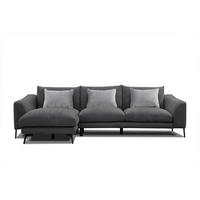 ECKSOFA WINTER 4-Sitzer, graphitfarben - Schwarz/Graphitfarben, Holzwerkstoff/Textil (158/269cm) - Courtois Laville