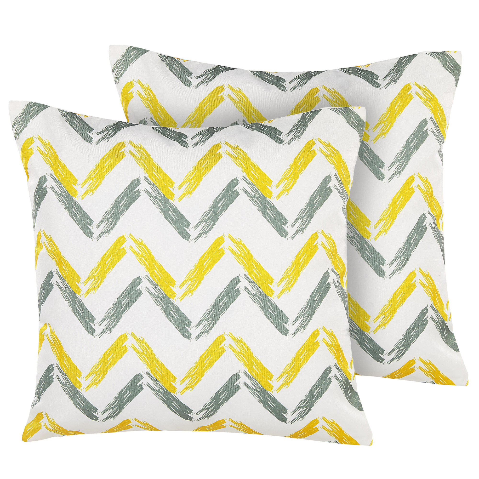 GARTENKISSEN 2er-Set Zick Zack Muster bunt 45/45 cm Affile - Multicolor, Textil (45/45cm) - Beliani