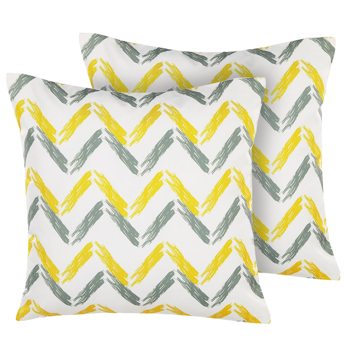 GARTENKISSEN 2er-Set Zick Zack Muster bunt 45/45 cm Affile - Multicolor, Textil (45/45cm) - Beliani