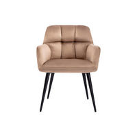 STUHL - 58.5 cm x 62 cm - Samt, Stoff - Beige - PEGA - Beige, Textil (58.5/78/62cm) - Vente-Unique