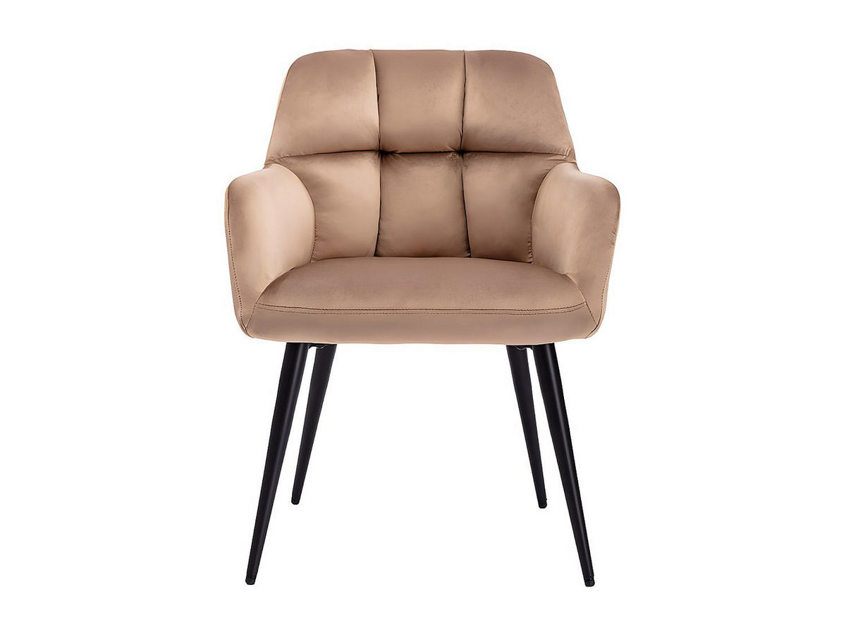 STUHL 2er-Set - Samt & Metall - Beige - PEGA - Beige, Textil (58.5/78/62cm) - Pascal Morabito