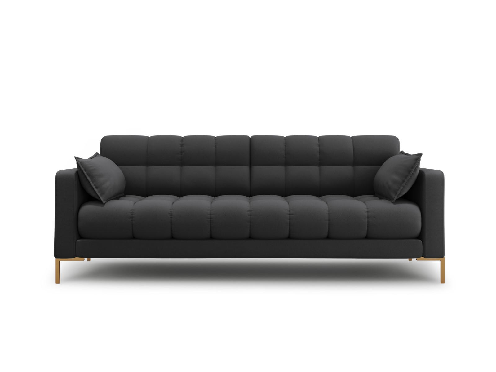 SOFA Mamaia aus strukturiertem Stoff dunkelgrau 3 Sitzplätze - Dunkelgrau, Textil (92/75/177cm) - Micadoni