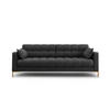 SOFA Mamaia aus strukturiertem Stoff dunkelgrau 3 Sitzplätze - Dunkelgrau, Textil (92/75/177cm) - Micadoni