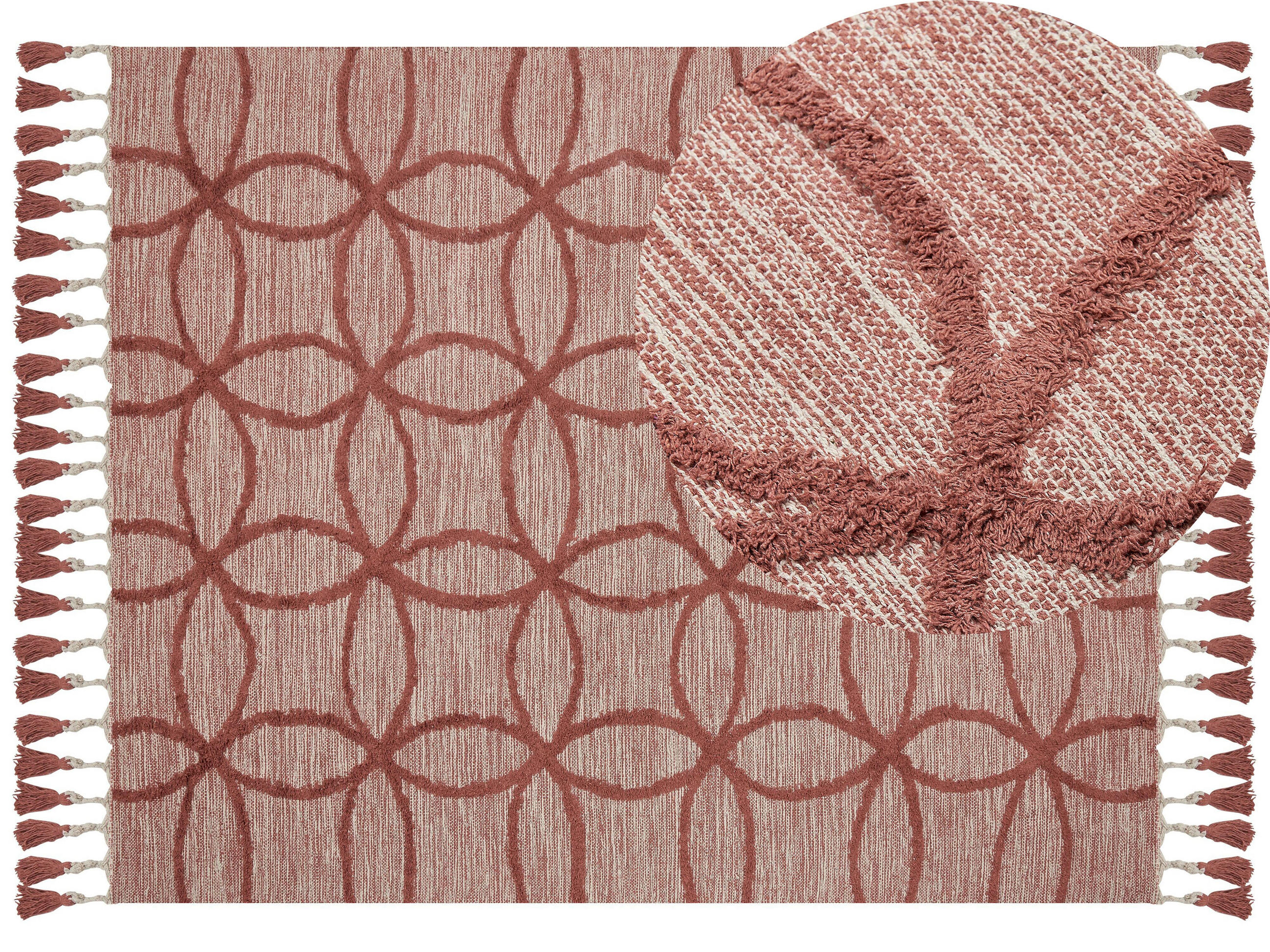 KURZFLOR-TEPPICH Kirsehir 230/160 cm - Rot, Textil (160/230cm) - Beliani