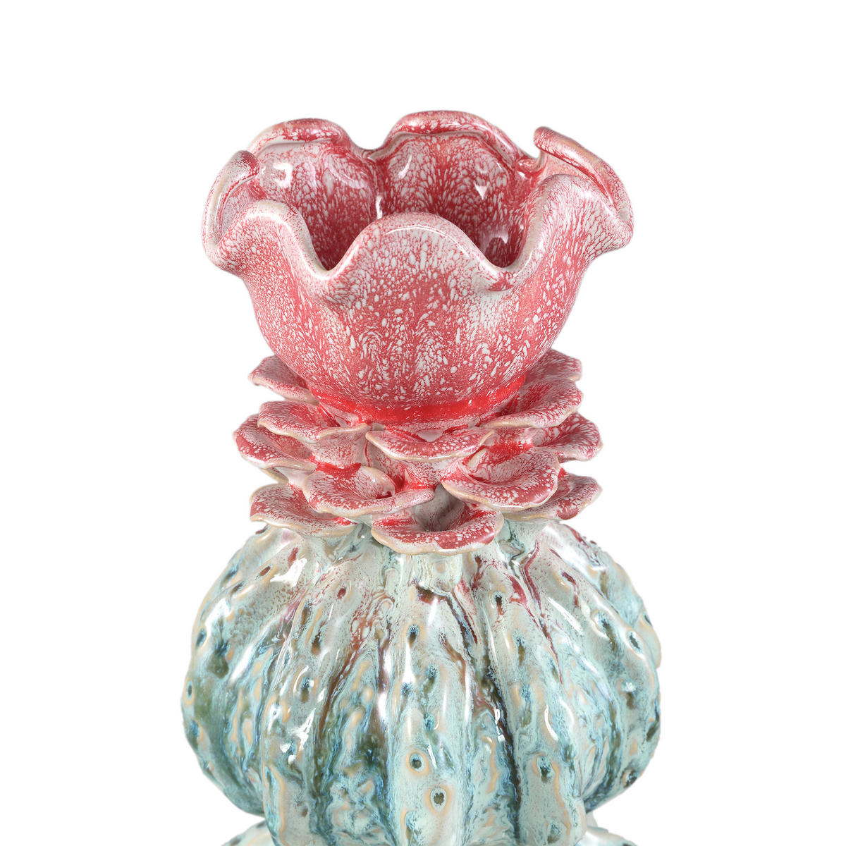 VASE Tegain Grün 21/21/42cm - Grün, Keramik (42cm) - PTMD Collection