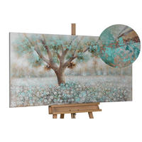ÖLGEMÄLDE 140/70 cm - Weiß/Braun, Holz/Textil (140/70cm) - KUNSTLOFT