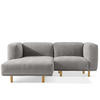 ECKSOFA-LINKS FOSERO, Chenille-Stoff - Buchefarben/Hellgrau, Holz/Holzwerkstoff (204/155cm) - KONSIMO®