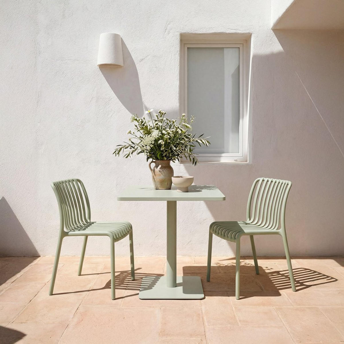 GARTENSTUHL Ollie Grün 45 cm x 78 cm 4er-Set - Grün, Kunststoff (45/78/62cm) - Klast Home