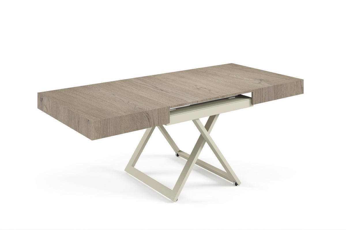 COUCHTISCH SANNA U - Kaschmir/Beige, Holzwerkstoff/Metall (80/120/27cm) - Meblini