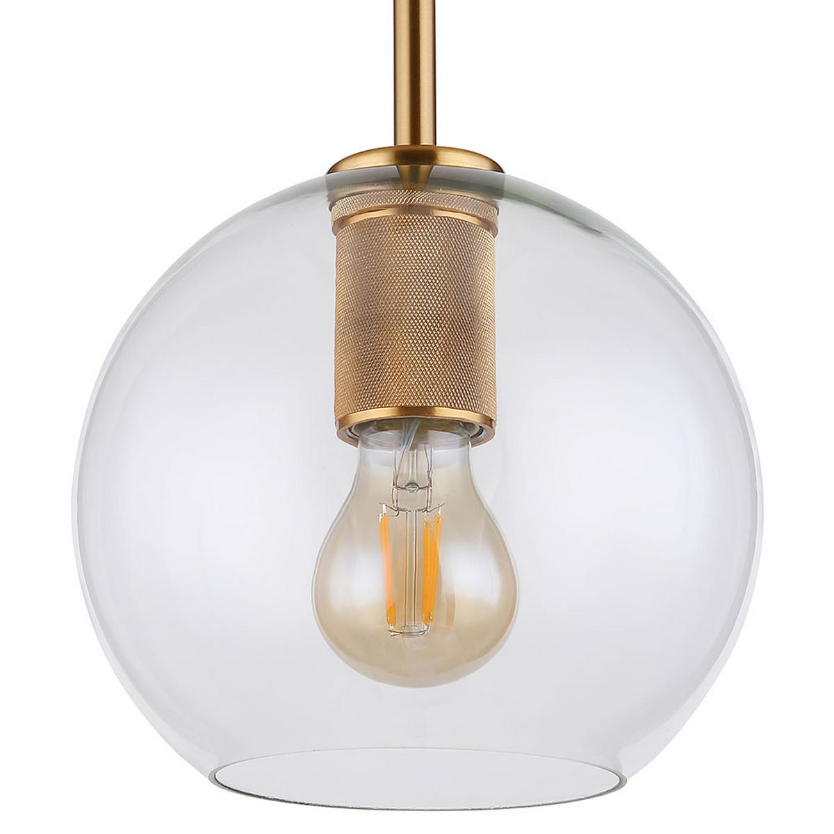 HÄNGELEUCHTE Metall Glas Klar Messing - Klar, Glas (20/20/120cm) - Globo Lighting