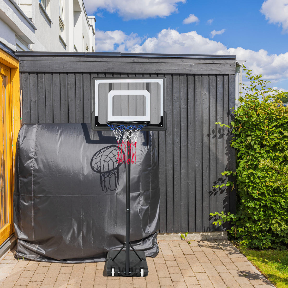 BASKETBALLSTÄNDER - Schwarz, Kunststoff/Metall (82/135cm) - Relaxdays