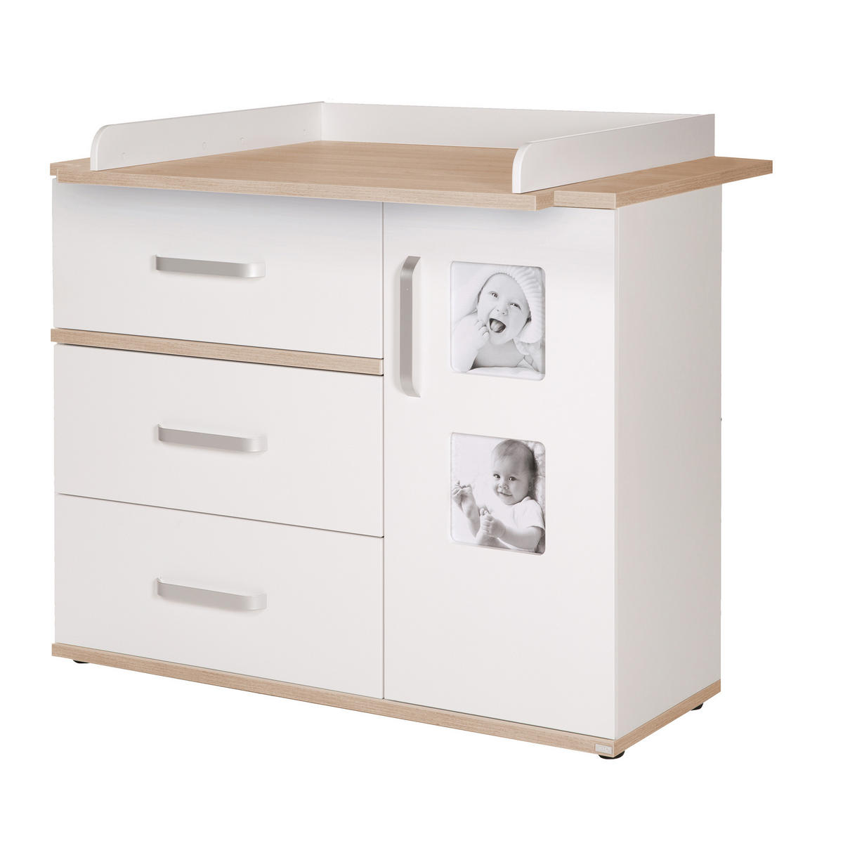 BABYZIMMER-SET Pia, mit breiter Wickelkommode, 2-teilig - Weiß, Holzwerkstoff (76/81/142.5cm) - Roba